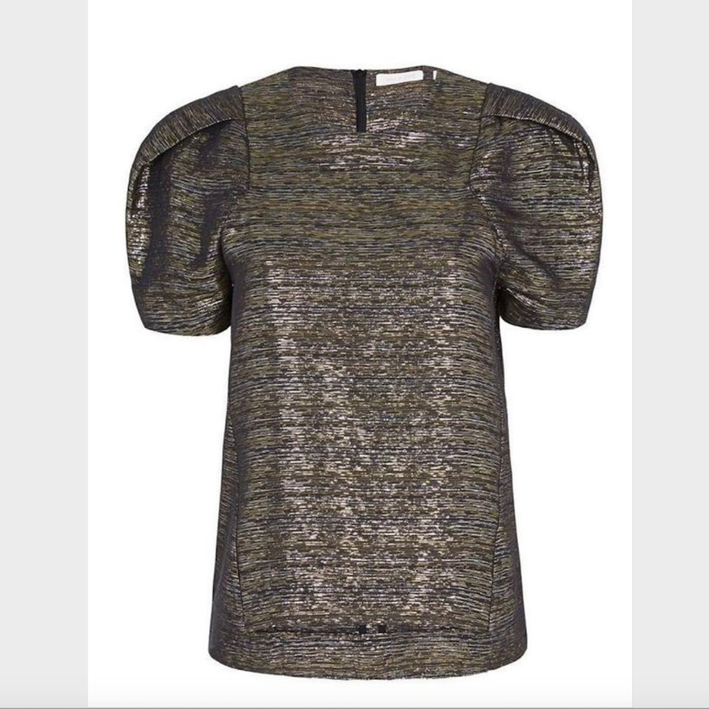 NWOT Sass & Bide Gold Dovetail Metallic Blouse Top